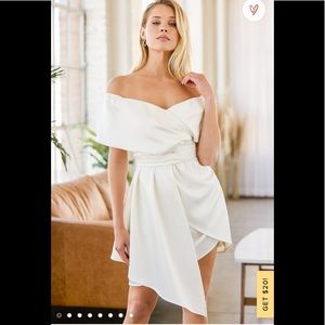 Ivory Satin Asymmetrical dress